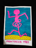 American POP / Oil on cardboard Paper / Keith Haring - Stamp reverse  - Signed