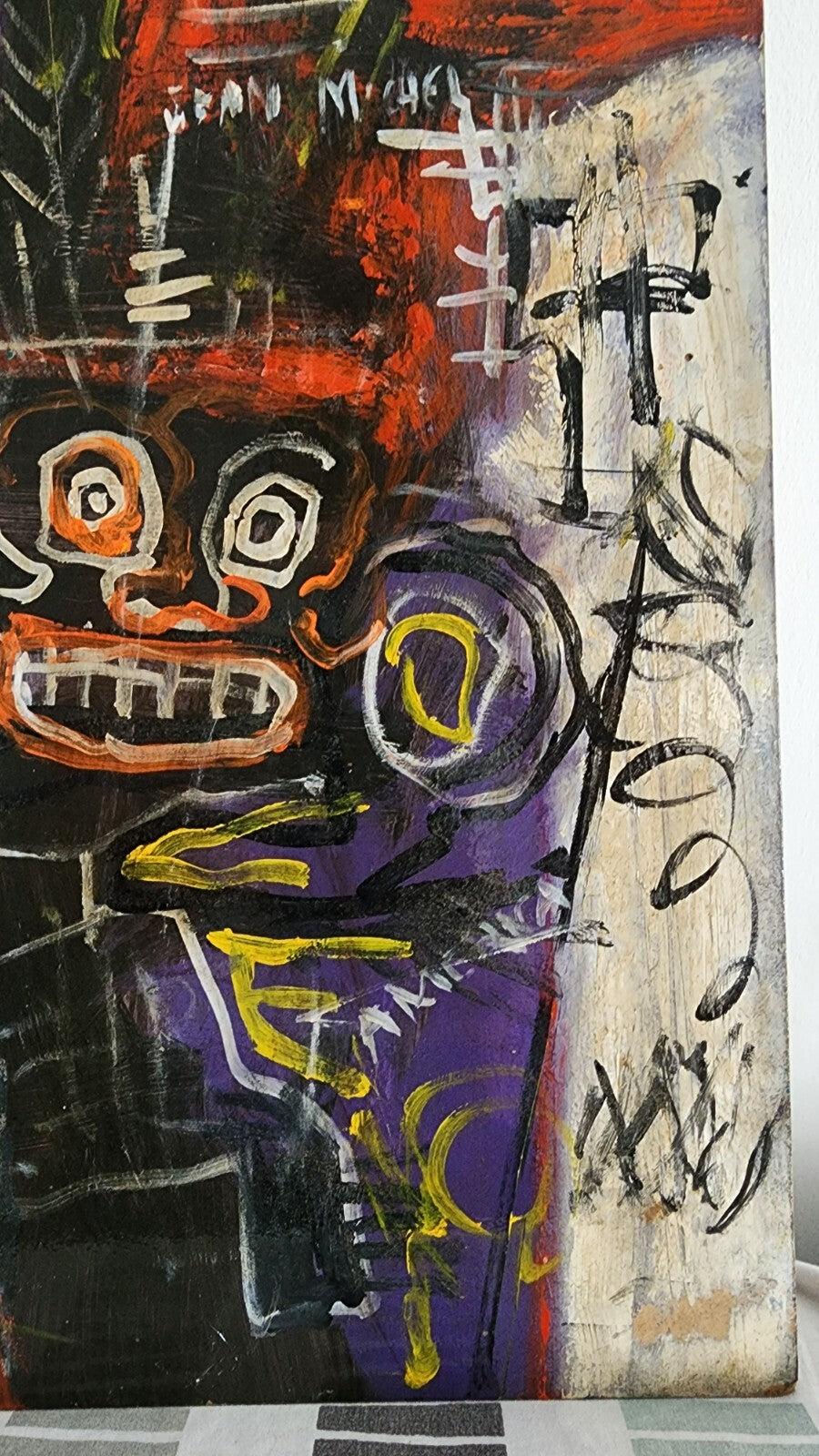 JEAN MICHELLE-BASQUIAT - Oil Canvas Board / Signed / Style of