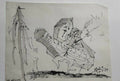 FINE PAINTING : Kahn - 1983 - Ink Drawing on paper / Very rare "The Weddingg"