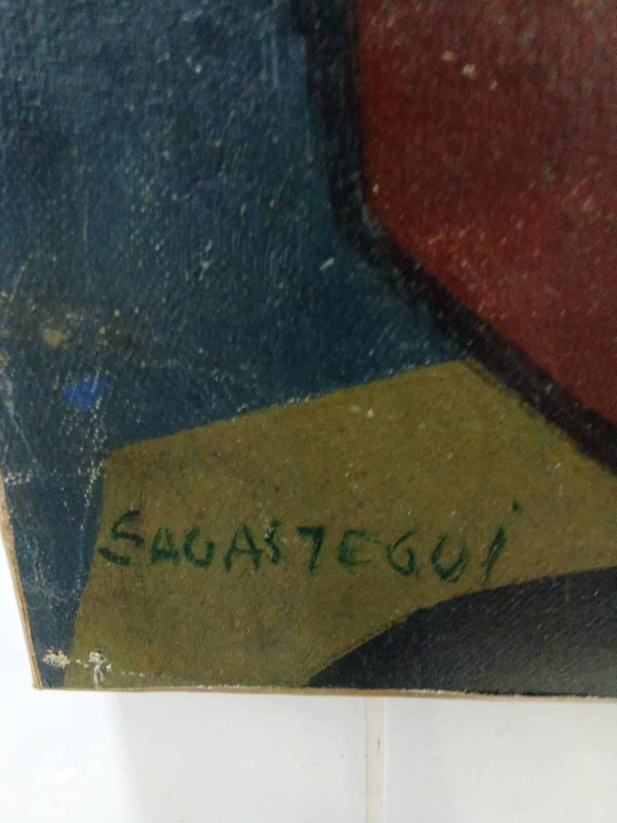 ORIGINAL Cubist Oil Canvas Painting - Signed by SAGASTEGUI 1960s