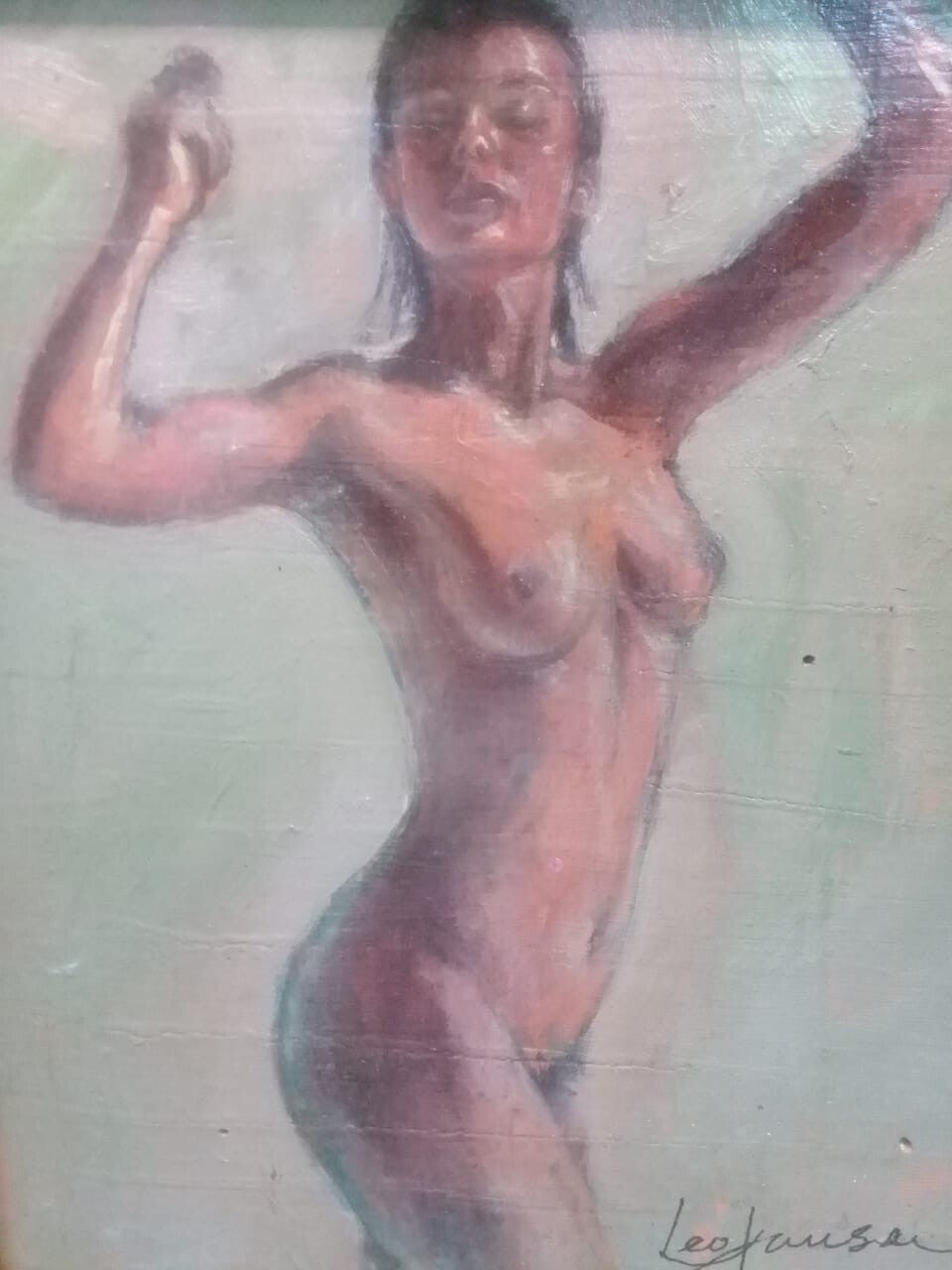 Original painting "Lady"  by Leo Jansen - Oil on masonite / Signed / Unique!