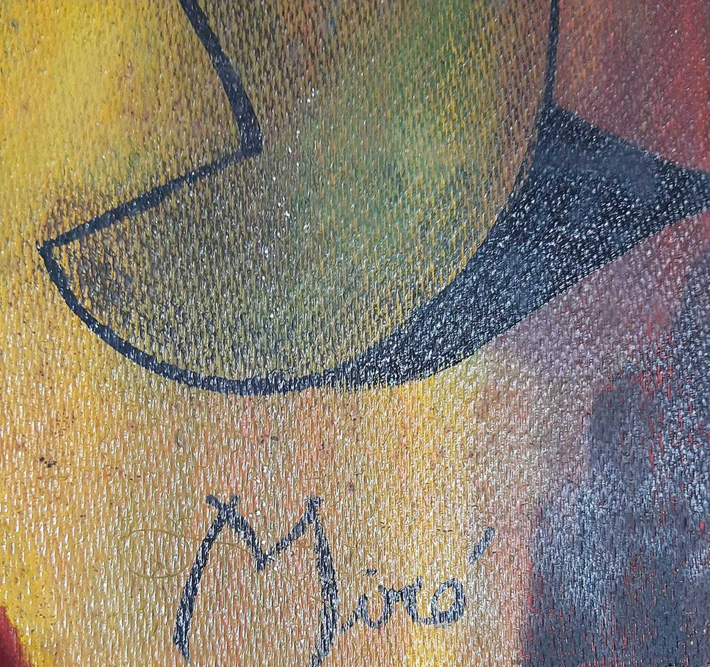 FINE: OIL ON BOARD PAINTING SIGNED "MIRO" - VERY RARE - SURREALIST
