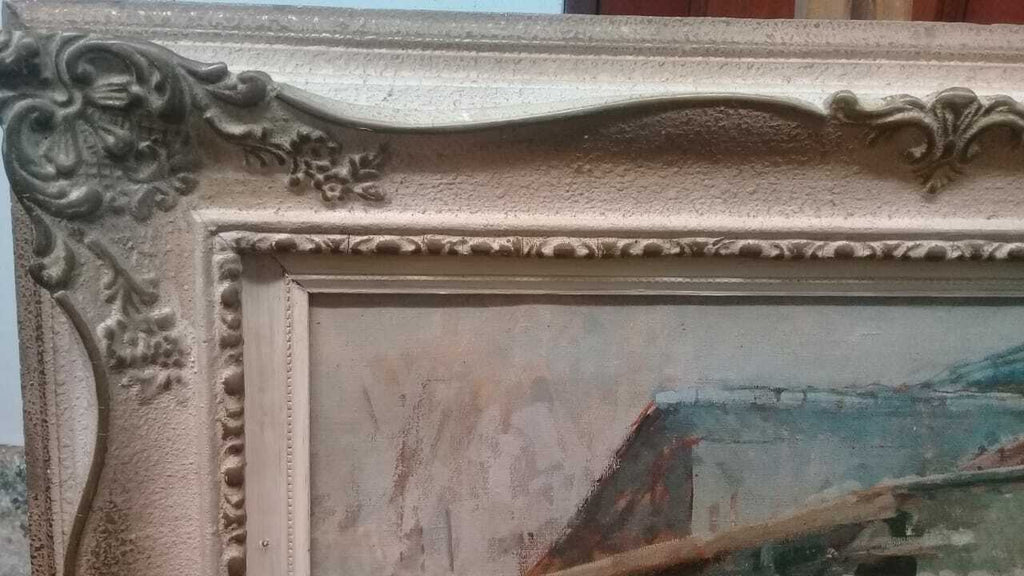 Signed by E. BOUDIN - Fine Antique Oil canvas "Marché aux poissons à Rotterdam" 