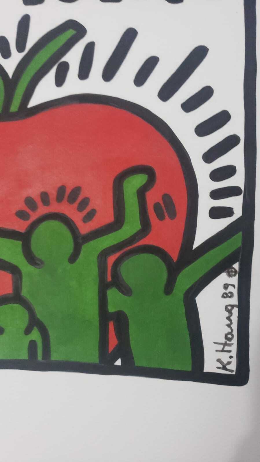 KEITH HARING 1989 - NEW YORK Artwork / Signed & Stamp / Amazing / RARE