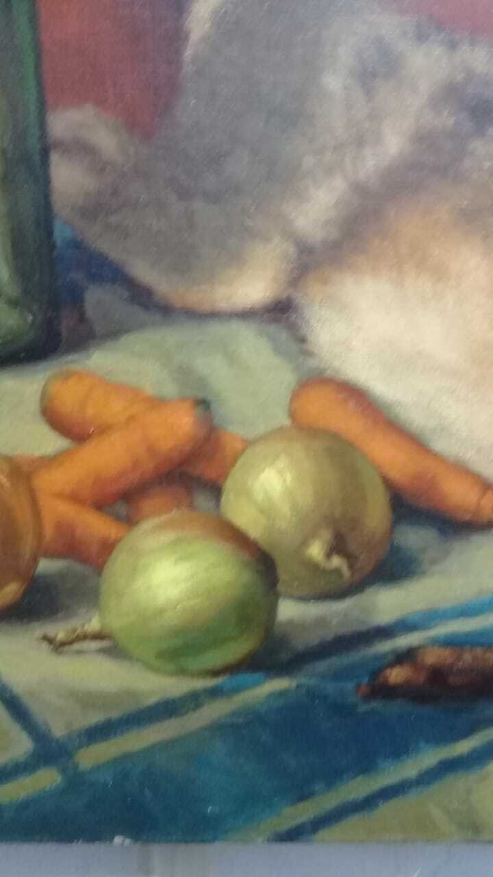 FINE ART: Antique Oil canvas Painting Signed : FERRY N. - Still Life Artwork  