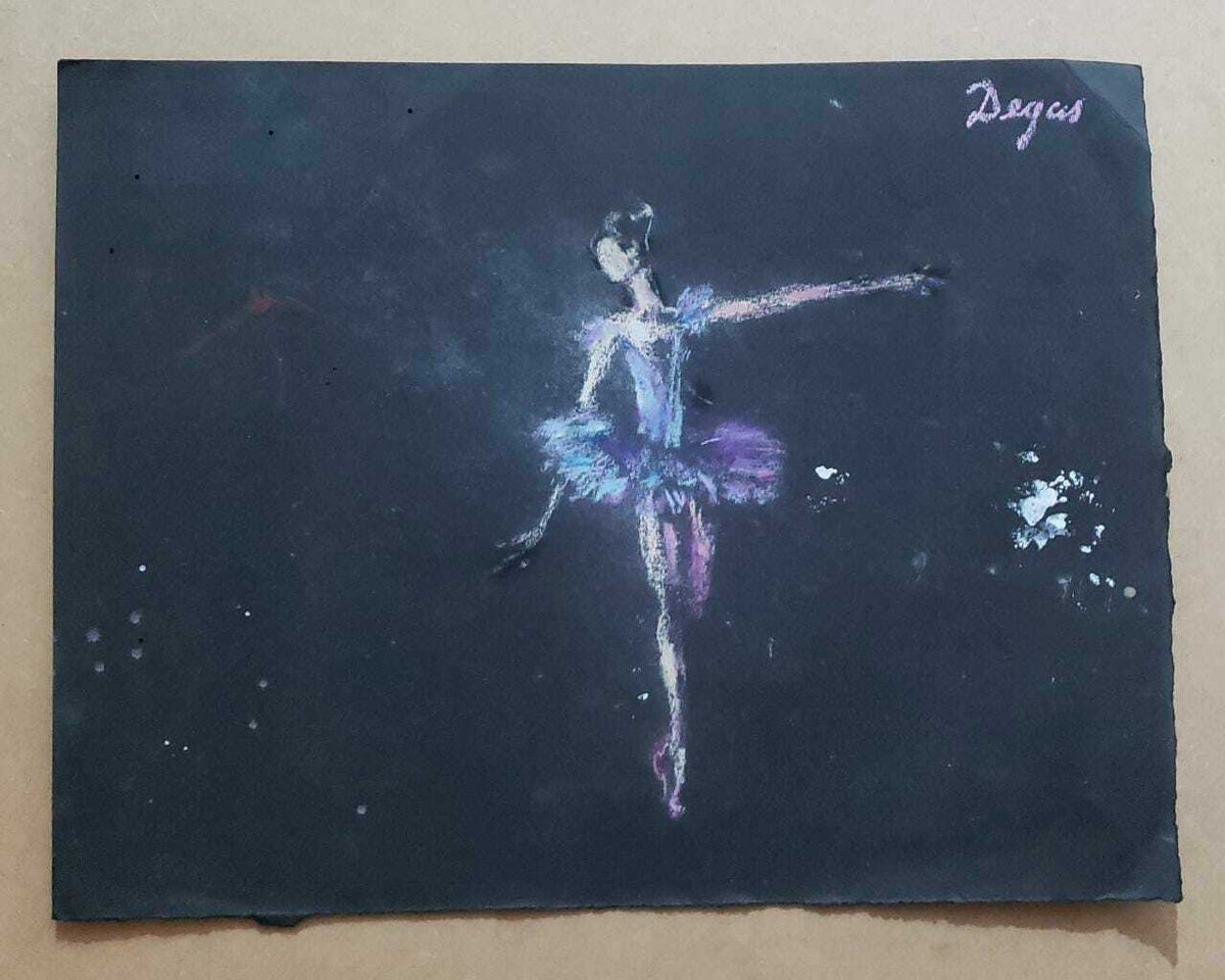 FINE pastels painting signed: DEGAS - Antique Artwork "Dancer" - Awesome