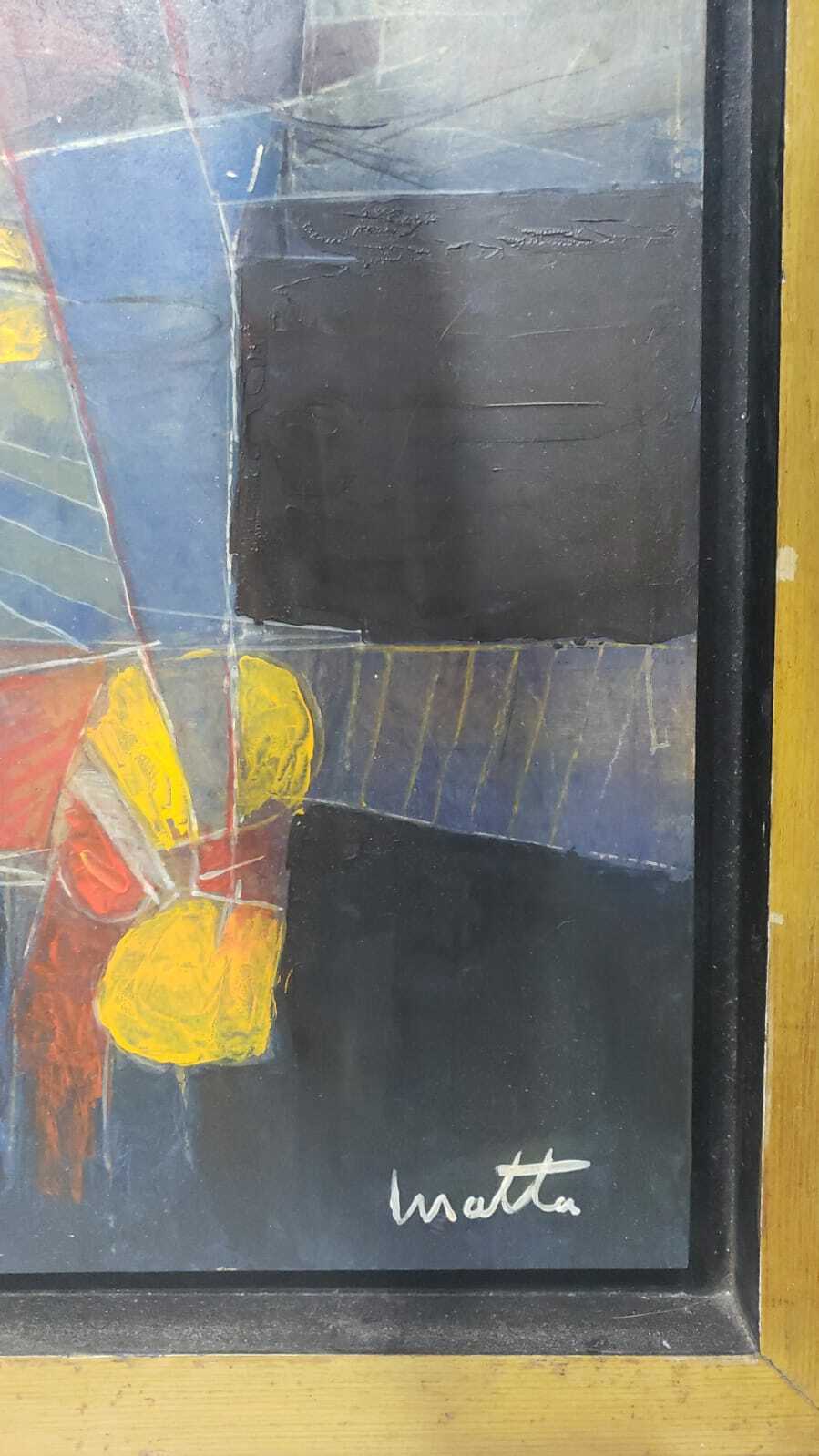 Oil Painting Masonite "in the manner of" ROBERTO MATTA