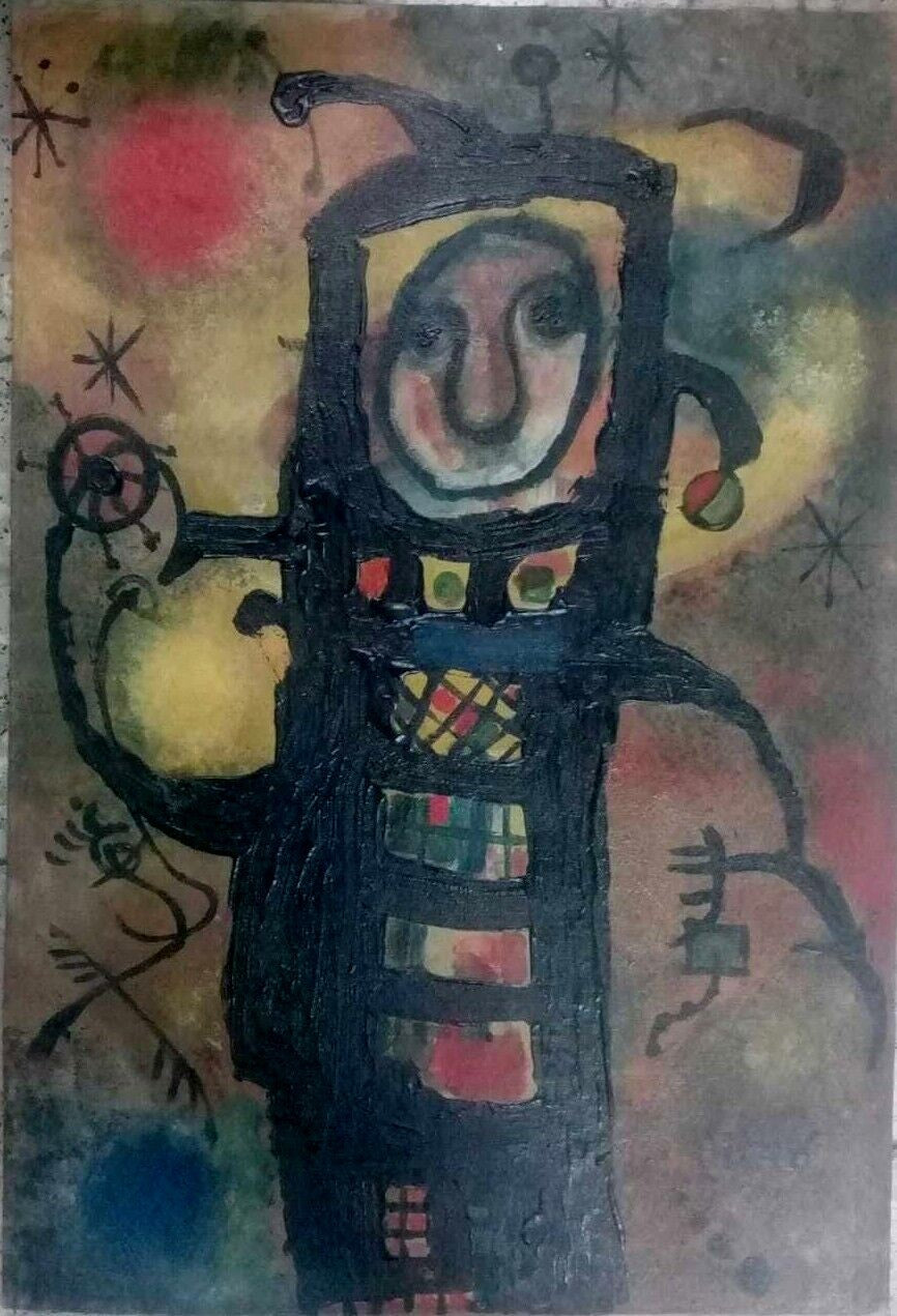 Joan Miró - Oil canvas painting / Style of / Signed / Contemporary Constelation