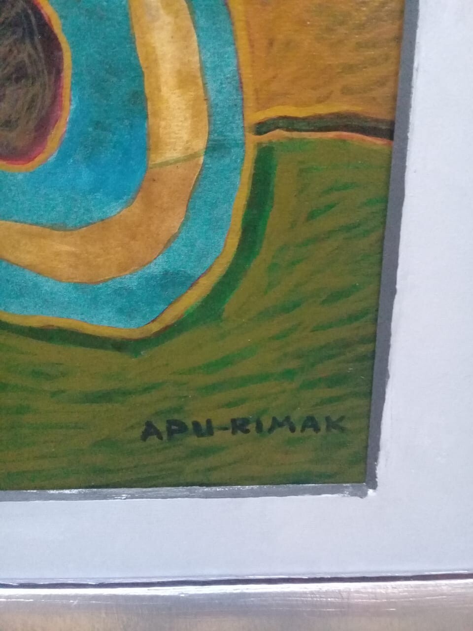APU‑RIMAK – “Bañistas” – Original Oil on Canvas – 1970s Peruvian Modern Art