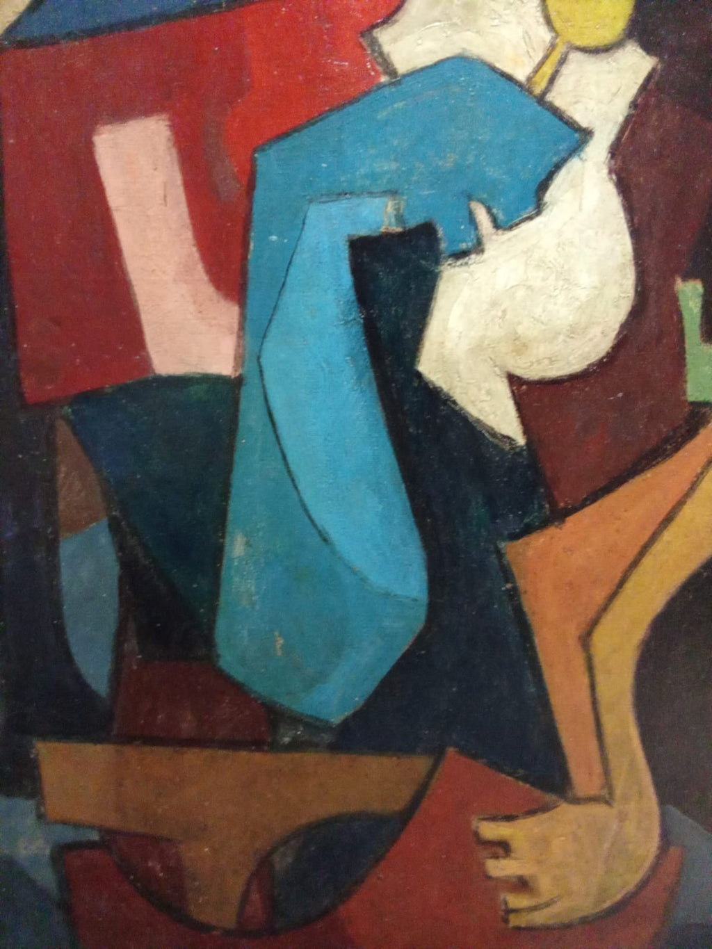 ORIGINAL Cubist Oil Canvas Painting - Signed by SAGASTEGUI 1960s