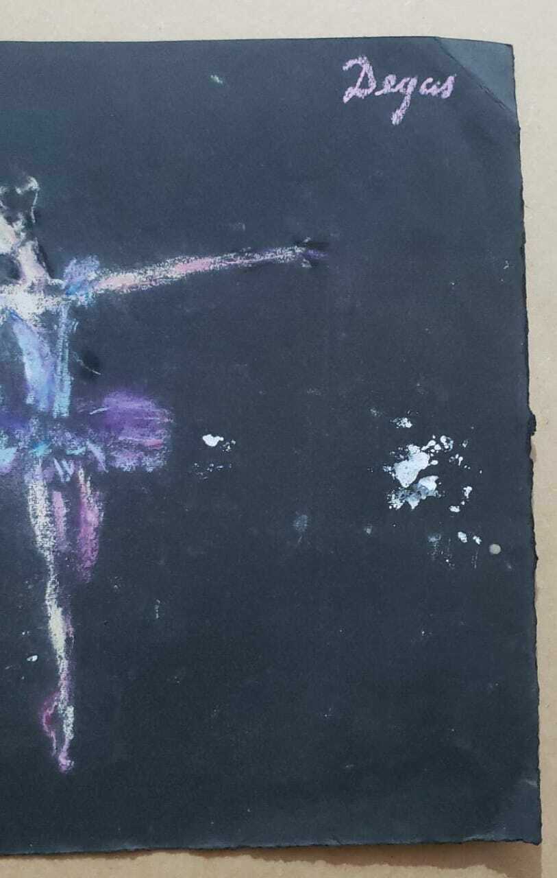 FINE pastels painting signed: DEGAS - Antique Artwork "Dancer" - Awesome