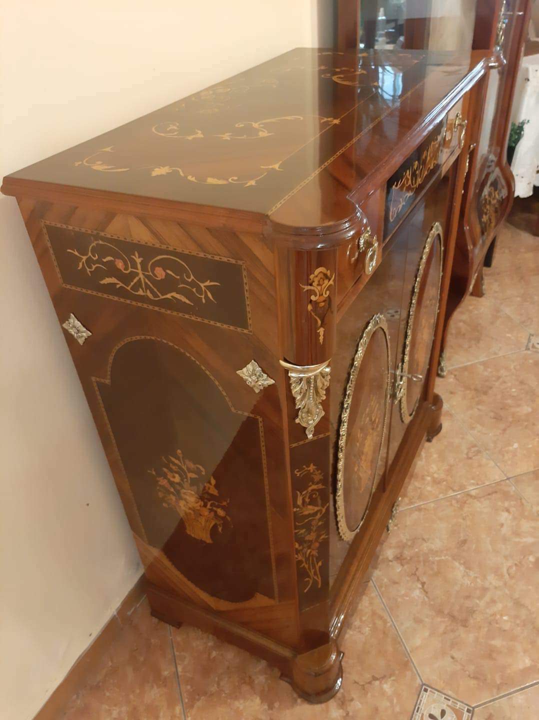 Antique Boulle Furniture / Mahogany Wood  / Amazing Piece & Bronze Aplications