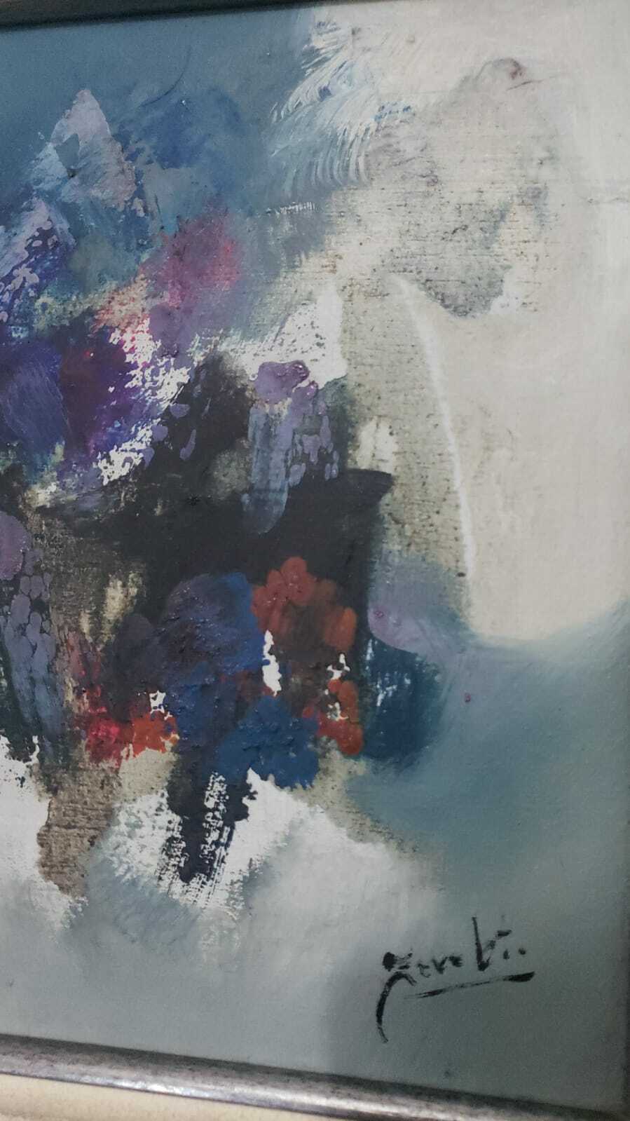 LEONIDAS ZAVALETA / Oil canvas painting / Abstract Theme / FINE