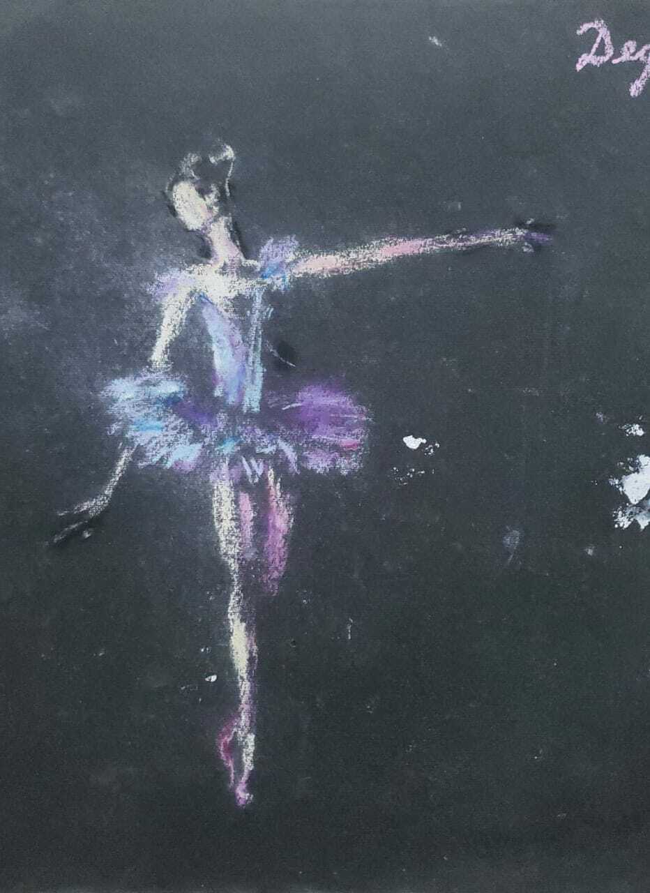 FINE pastels painting signed: DEGAS - Antique Artwork "Dancer" - Awesome