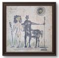 PABLO PICASSO (Spanish/French 1881-1973)  hand-colored linocut & Signed