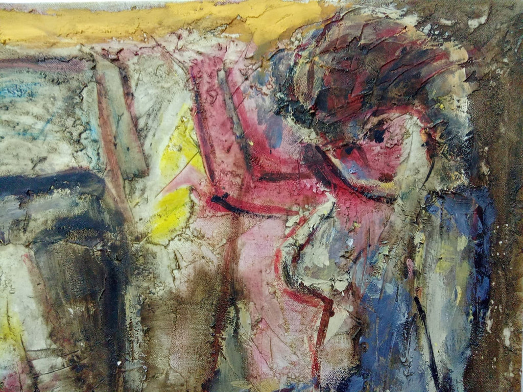 SAMI BURHAN (1929 - 2021) Syrian Painter / Oil canvas "Abstraction"