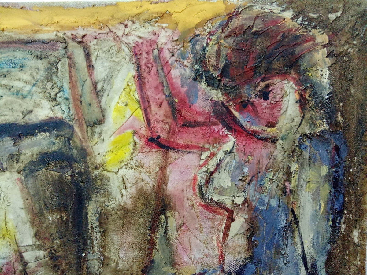 SAMI BURHAN (1929 - 2021) Syrian Painter / Oil canvas "Abstraction"