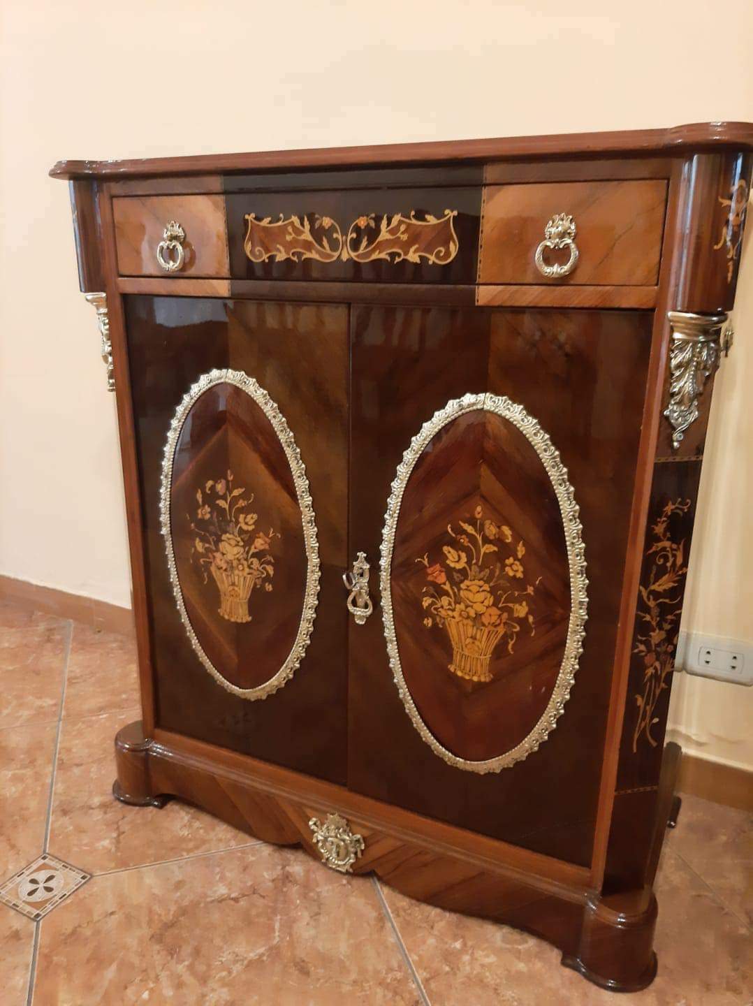 Antique Boulle Furniture / Mahogany Wood  / Amazing Piece & Bronze Aplications