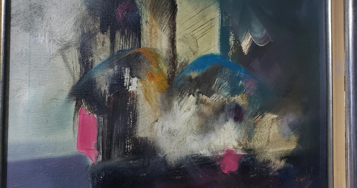 Contemporary Abstract Painting - Oil canvas : ZAVALETA - Signed / COA