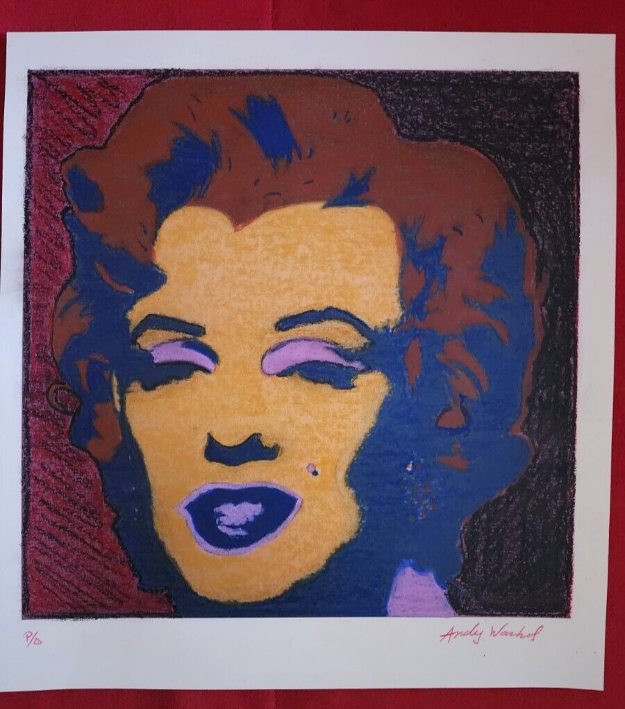 Andy Warhol - Painting on Cardboard SILKSCREEN/ Mixed Media / Vintage