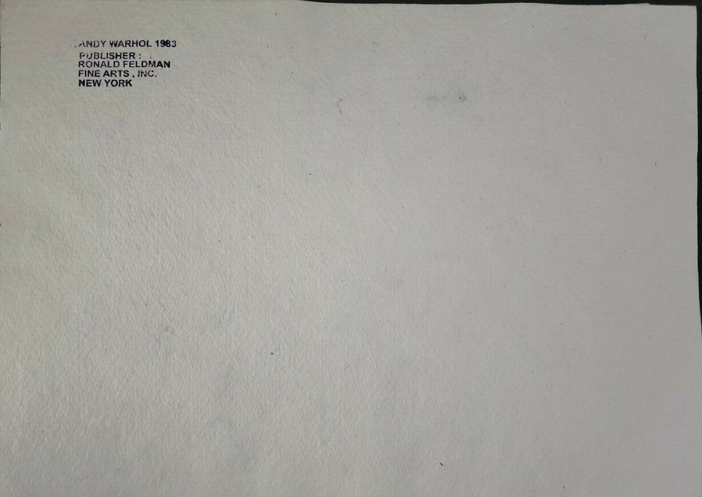 Américan POP MASTER ANDY WARHOL  - Silkscreen painted , Stamp Reverse. AMAZING 