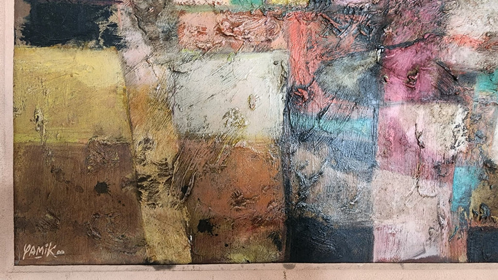 FINE ART: LUIS YAMAMOTO "Yamik" Oil On Masonite / Signed  / Amazing Abstract t