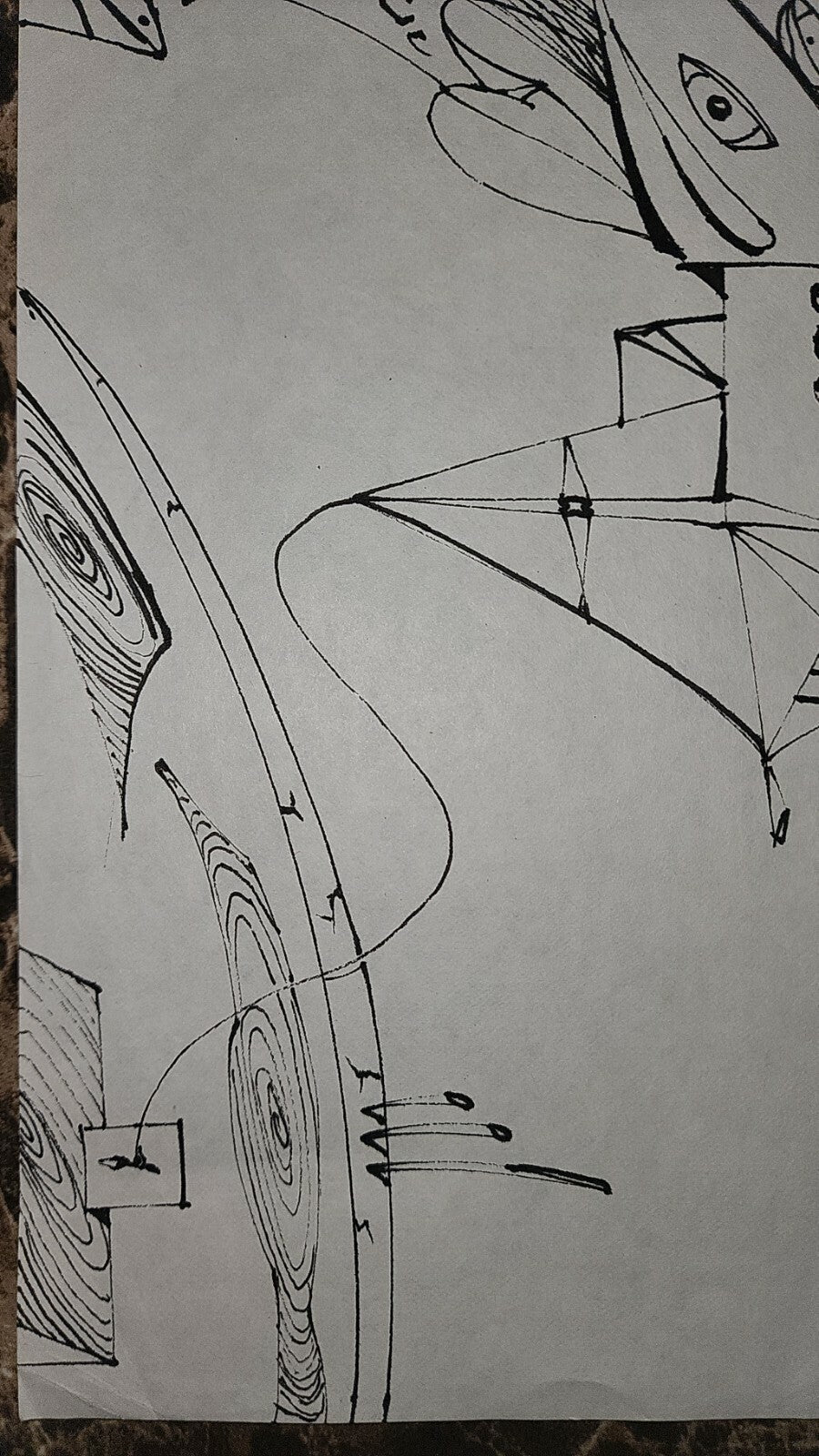 FINE: KAHN 1983 - Ink on Cardboard / Surrealist Art - Super Rare / Amazing Piece