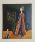 AFTER Leonor Fini - Oil Canvas Painting - Surrealism Style