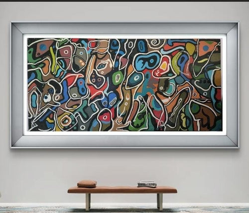 After Jean DUBUFFETE / Oil Canvas painting / Abstract expressionism