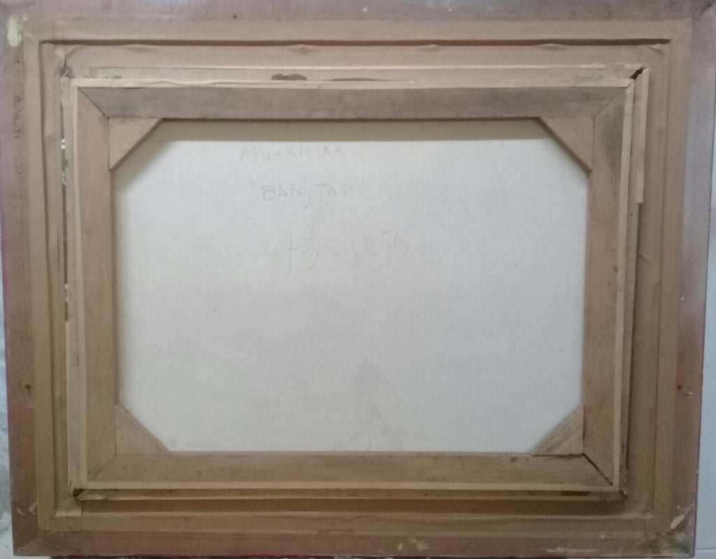 APU‑RIMAK – “Bañistas” – Original Oil on Canvas – 1970s Peruvian Modern Art