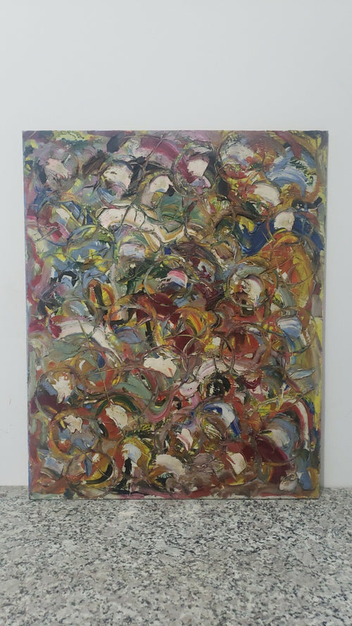 "AFTER RIOPELLE" Antique Oil Canvas Painting / Abstract expressionism / AMAZING
