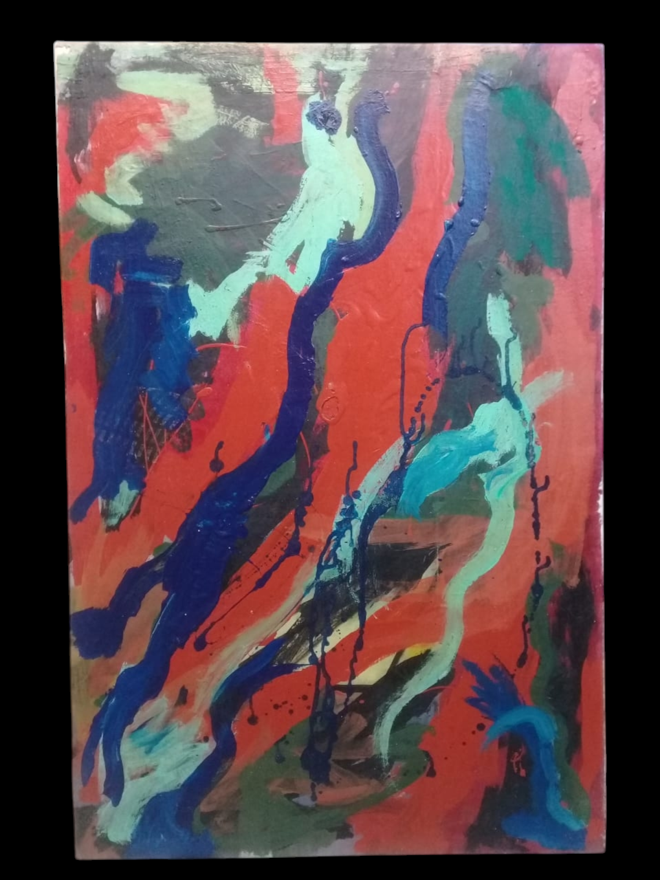 American Contemporary Master Abstract SYD SOLOMON - Oil canvas Painting / Signed