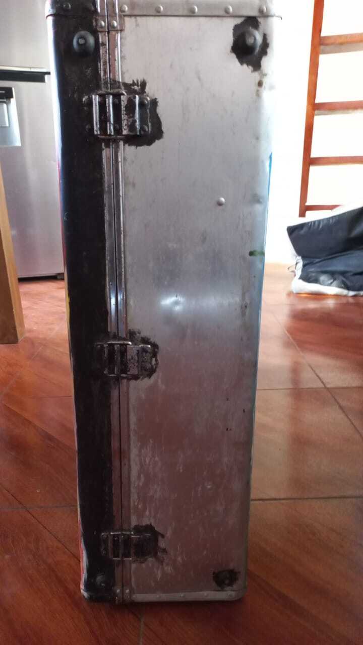 Style of Jean-Michelle Basquiat / Decorative Painting Metal Suitcase 1970s