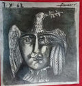 AWESOME painting by Pablo Picasso - Handmade Black & White / Cardboard / Signed