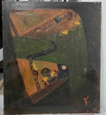 FINE Antique Painting Oil Canvas / "Miners going down the galleries of a mine" 