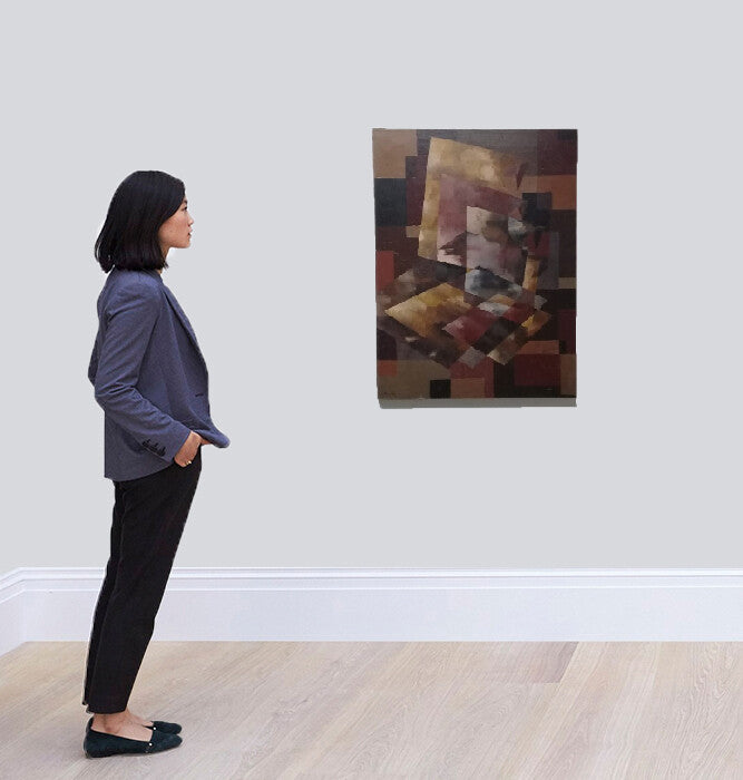 Contemporary Master Antique VTG Cubist Artist - Oil Canvas painting - RARE