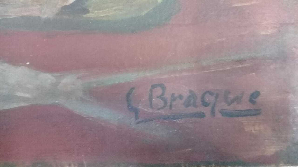 FINE: Still Life Painting by G. Braque / Oil Canvas Artwork 1960s  / Signed