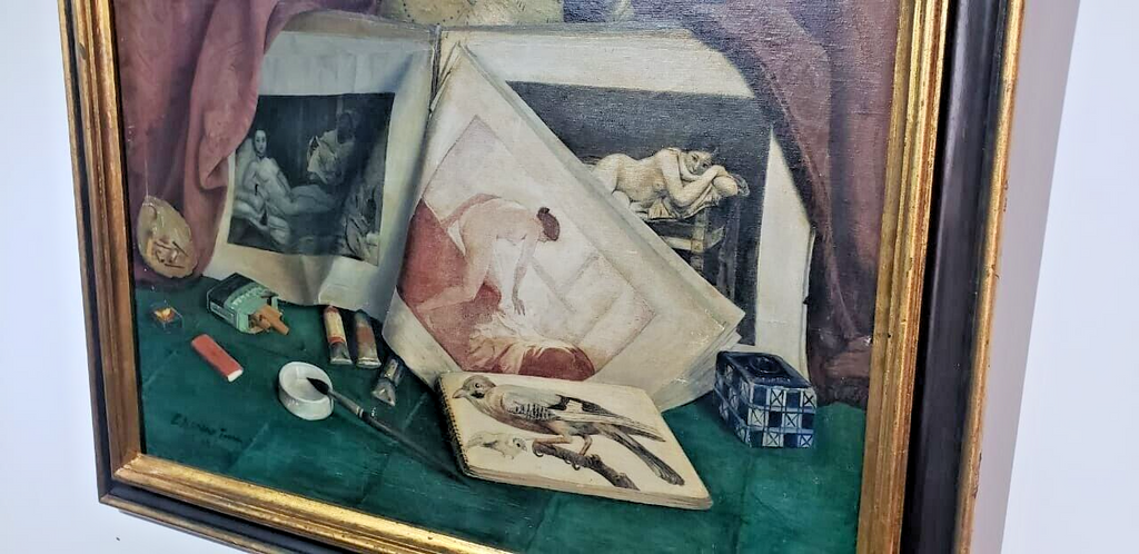 ORIGINAL 1940's  Hyperrealism / OIL CANVAS Painting  By E. HERRERO