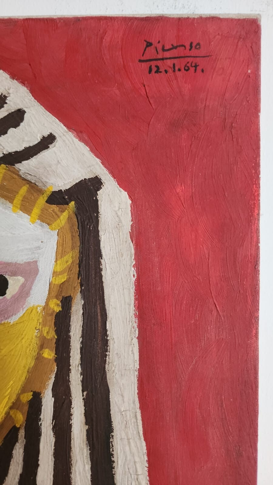 FINE ART — After Pablo Picasso   Oil on Canvas / Cubist Portrait / Signed / 1980
