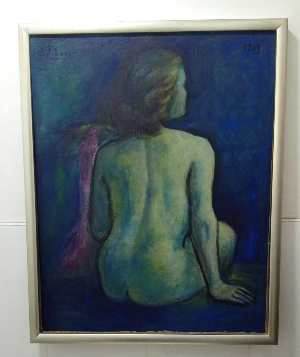 Pablo Picasso - Vintage Style Oil canvas painting / Signed / Blue Epoc