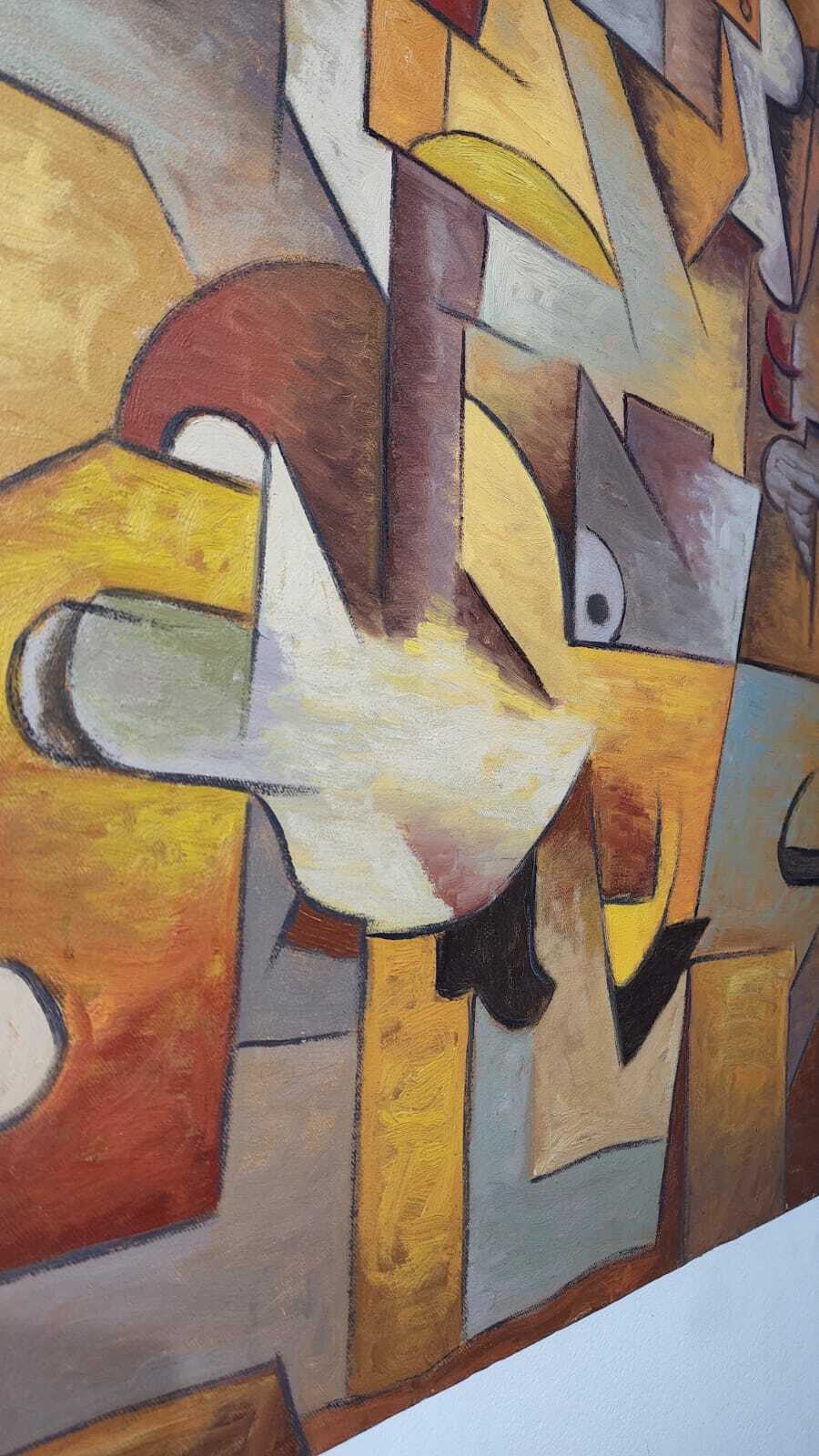 FINE Antique Oil Canvas Painting Cubism / "Style Of Pablo Picasso "IMPRESSIVE"