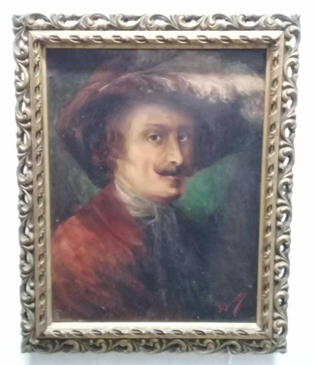 FINE ART by J.Delgado - Oil canvas Portrait Spanish / Signed - Antique Painting