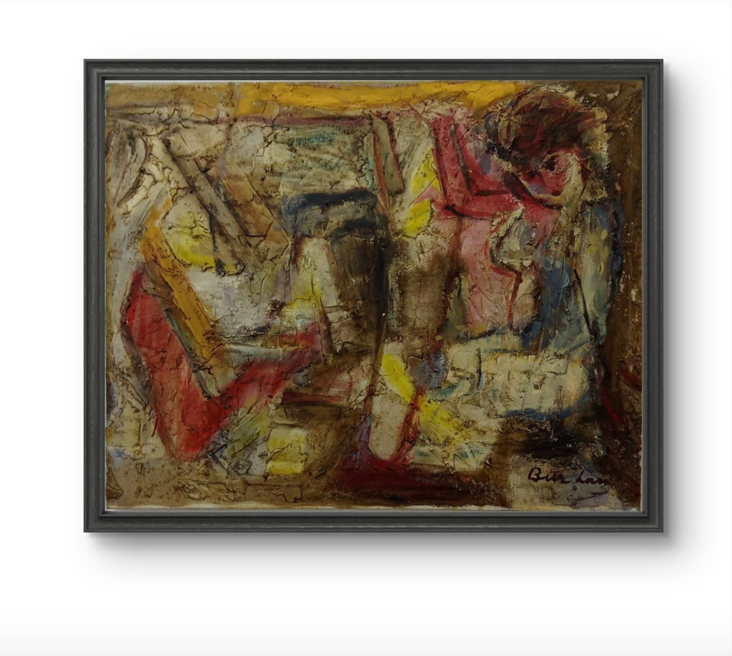 SAMI BURHAN (1929 - 2021) Syrian Painter / Oil canvas "Abstraction"