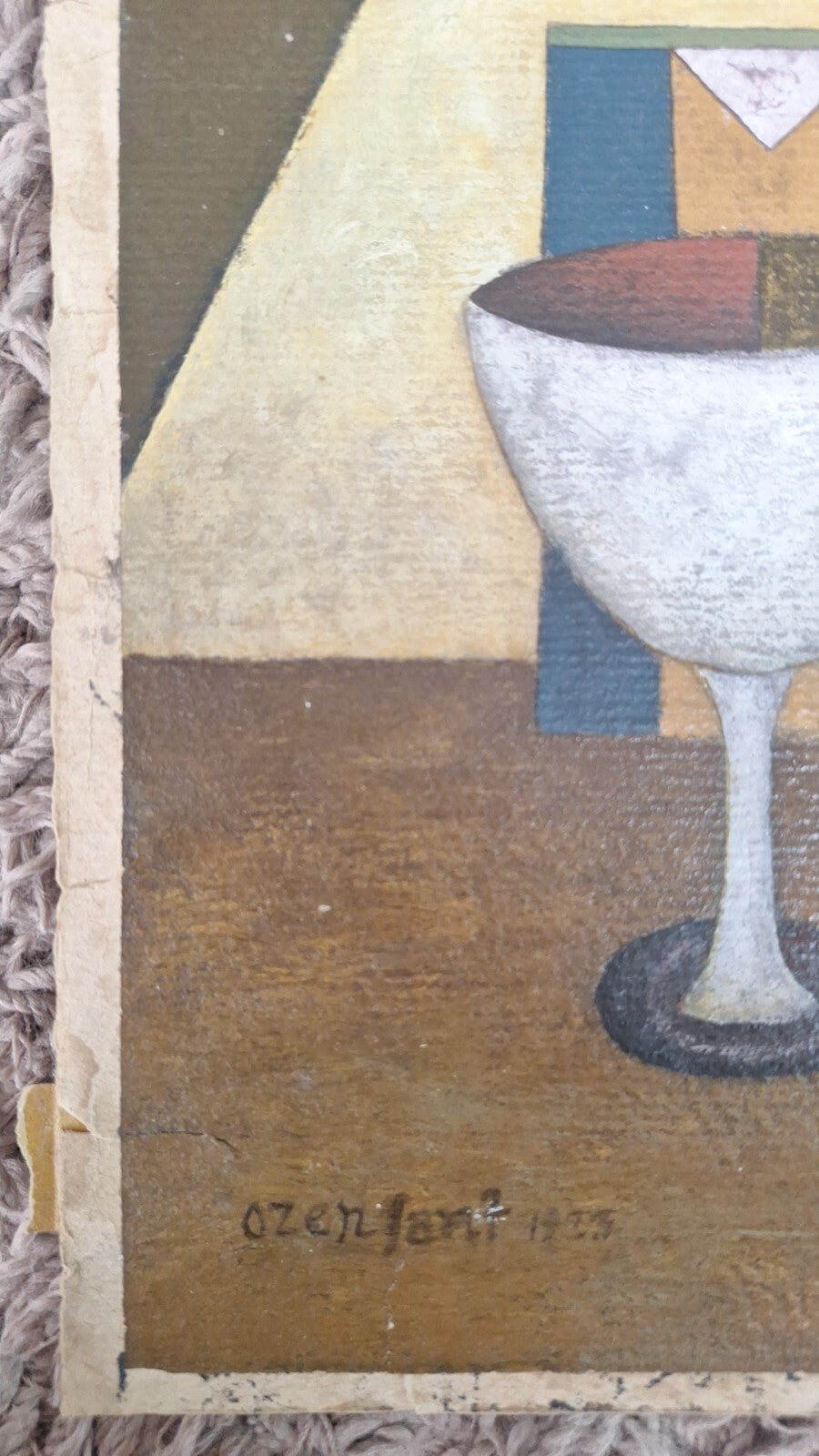 Manner of Amédée Ozenfant - Oil painting on cardboard signed 1923