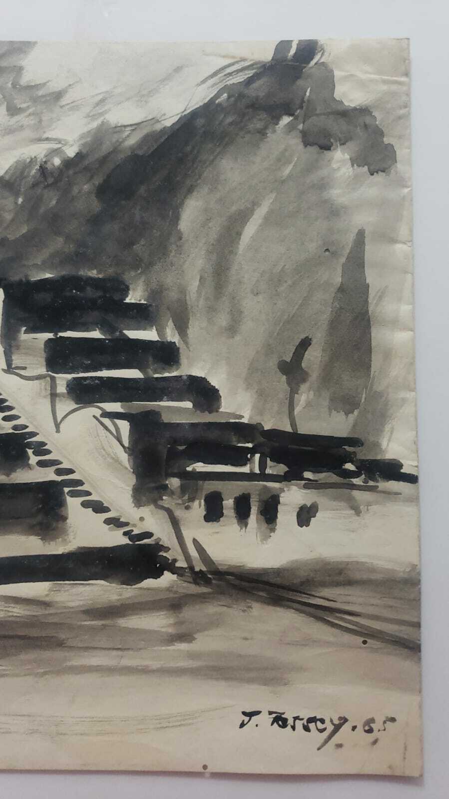 FINE Original 1965 J.Tessey / Signed / Antique Landscape Painting / Amazing 