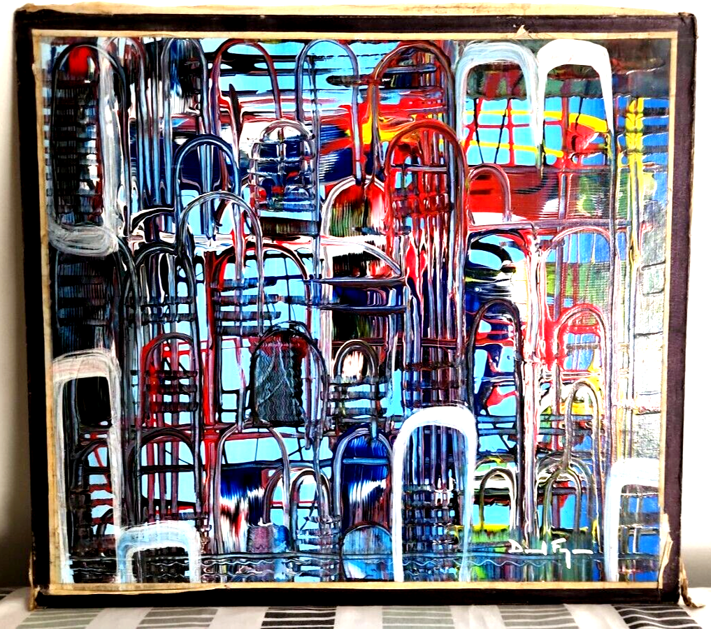 ORIGINAL by Daniel Figari  - Antique Oil on Masonite Painting / Signed / Amazing