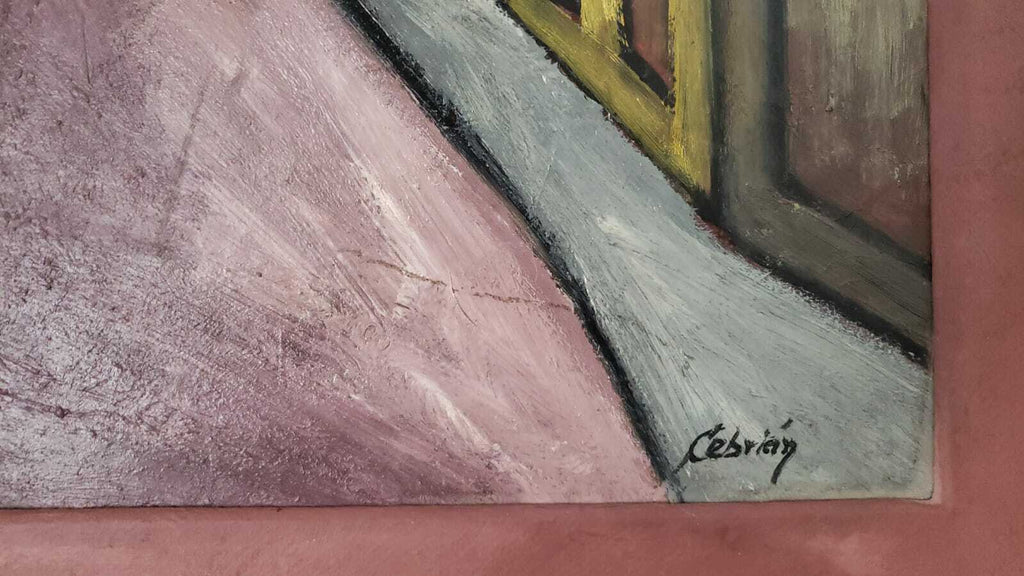 Contemporary Peruvian Master JUAN CEBRIAN - "Quinta Heeren" Oil on masonite