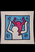 FINE American Master - Keith Haring  - Silkscreen  painted / Stamp / Signed