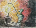 Salvador Dalí - Spanish Surrealism - Cardboard Painting Wash / Extraordinary
