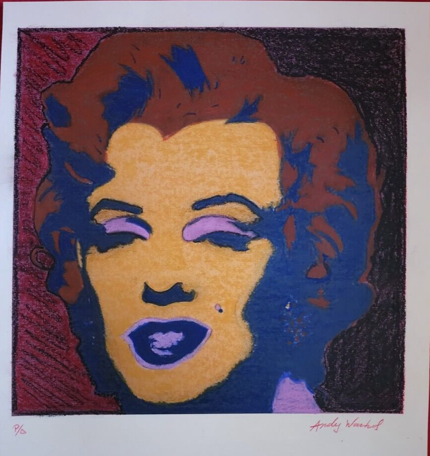 Andy Warhol - Painting on Cardboard SILKSCREEN/ Mixed Media / Vintage